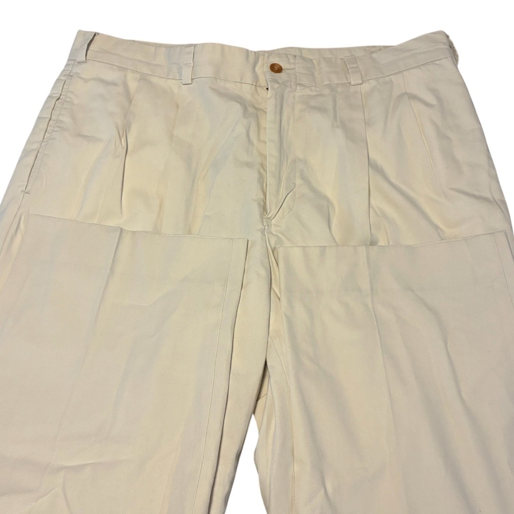 Bills Khakis M2P Mens Pleated Khaki Pants Stone Cotton Made in USA 37x29 7111
